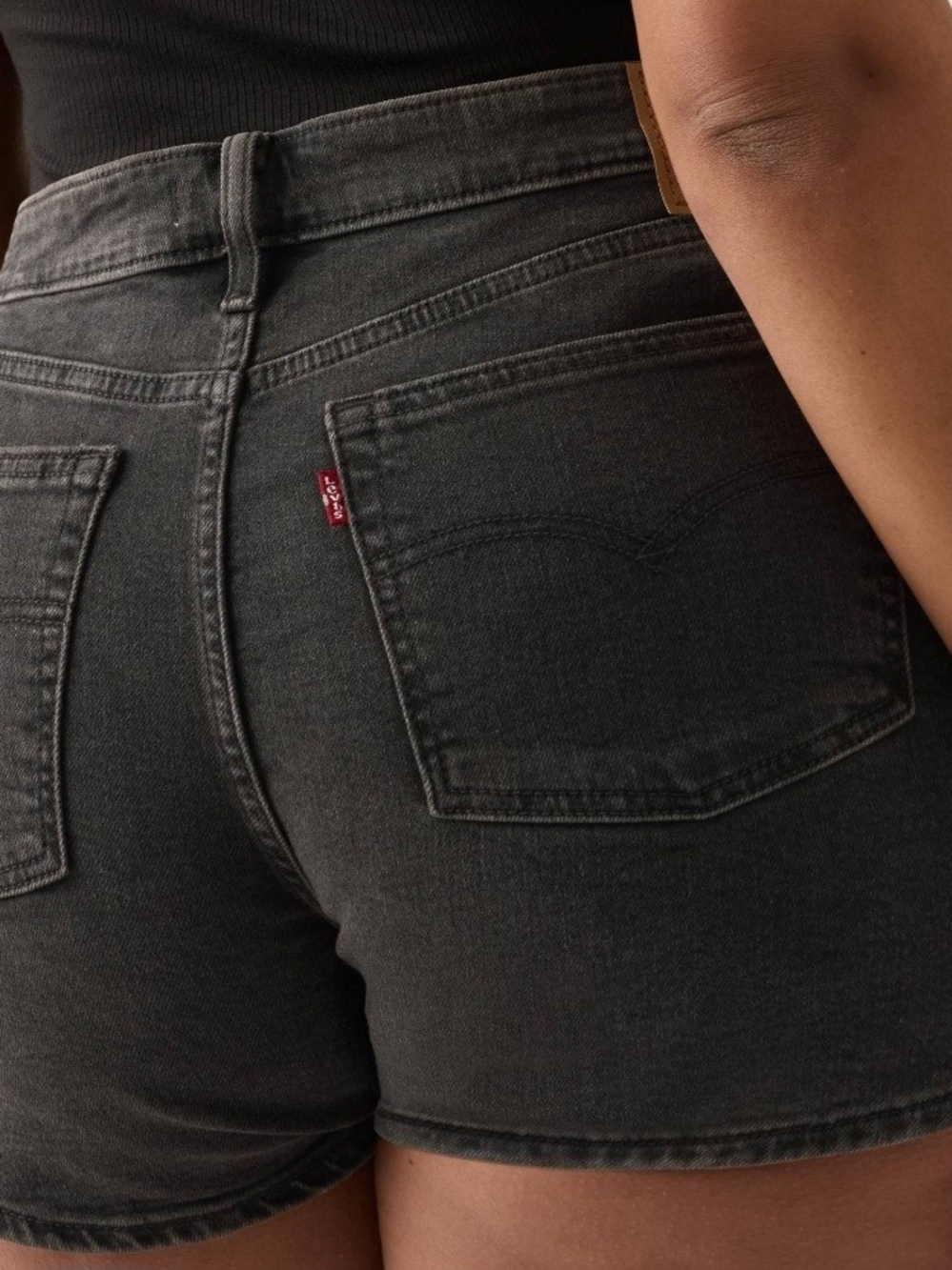 Levi's Washed Black High-Rise Denim Shorts